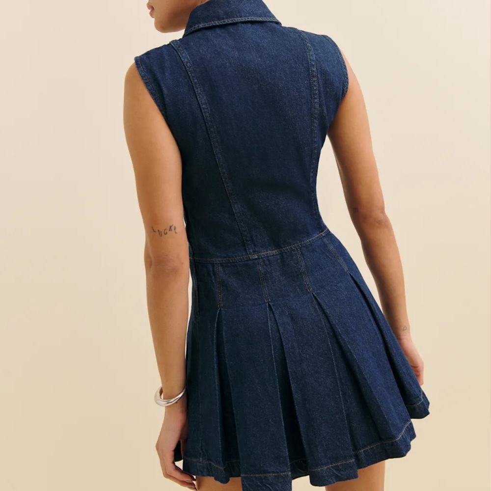 Reformation Arella Denim Mini Dress - Size 4 - NWT - Picture 2 of 9